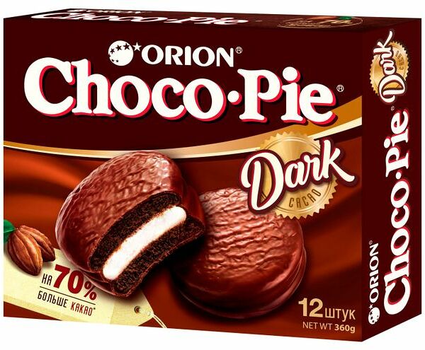 Пирожное Orion Choco Pie Dark Cacao 12 шт. 360 г