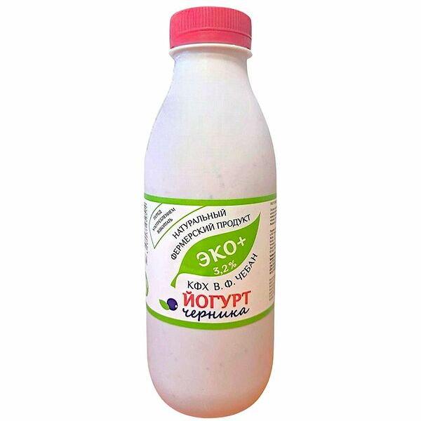 Йогурт КФХ Чебан Черника 3.2%, 500мл