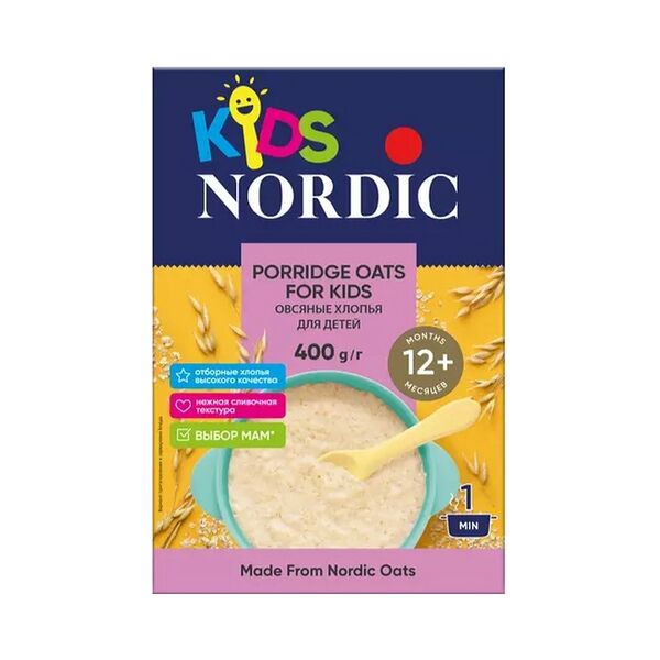 Хлопья овсяные для детей Nordic KIDS 400г