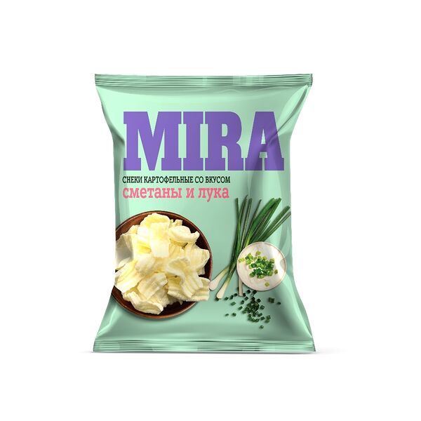 Снеки картофельные Мира со вкусом сметаны и лука 160г