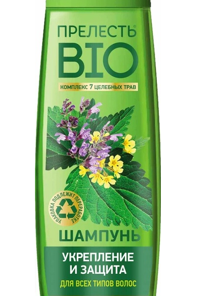 Шампунь для волос укрепление и защита Прелесть Bio с экстрактом крапивы 400 мл