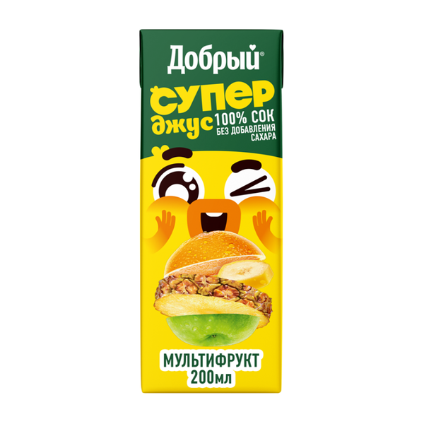 Сок Добрый Active kid мультифруктовый 200 мл