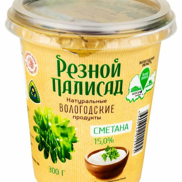 Сметана Резной Палисад 15%, 300 г