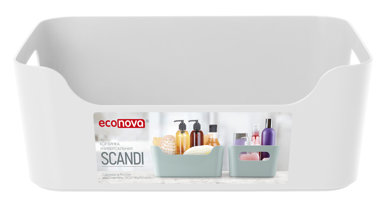 

Корзина Econova Scandi универсальная белая 4.6 л 27х19х10.5 см