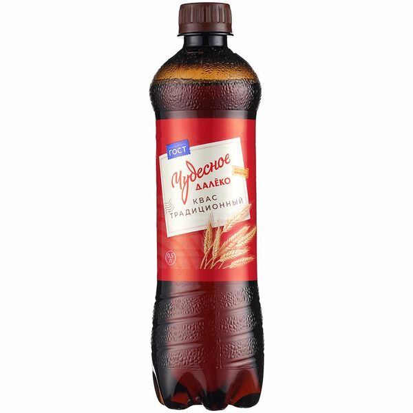 Квас Чудесное далёко Традиционный фильтрованный пастеризованный, 500 мл