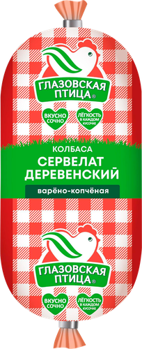

Колбаса копчено-вареная куриная Глазовская птица Сервелат Деревенский, 2-й сорт 350 г