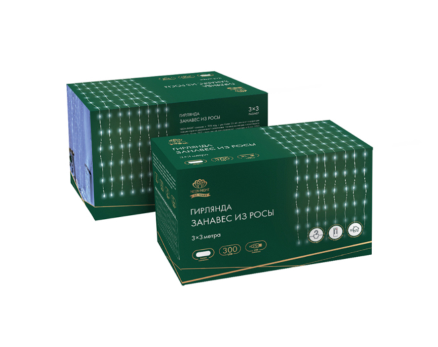 

Электрогирлянда Neon-Night Дождь из росы белый 3 x 3 м 300 LED 1 шт.