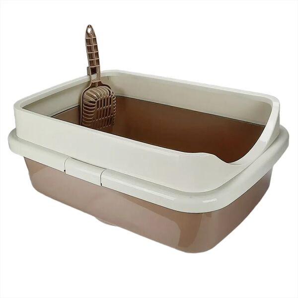 Туалет Dogman Гранд с бортиком для кошек кофейный 57х40х23 см