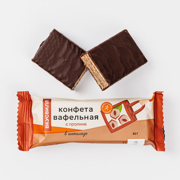 Конфета вафельная с пралине 30г