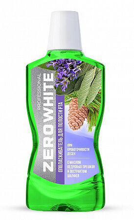 Ополаскиватель для полости рта Zero White с кедровыми орешками и экстрактом шалфея 370 мл