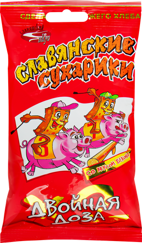 

Сухарики Славянские Двойная доза ржаные со вкусом бекона 80 г