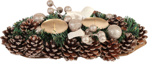 

Подсвечник HOMECLUB Композиция с шишками/ягодами 30см