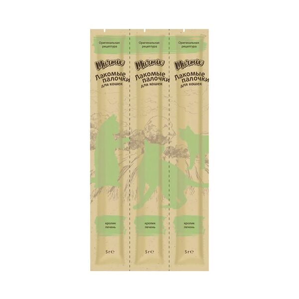 Лакомство для кошек Murmix с кроликом и печенью, 3 шт. по 5 гр.