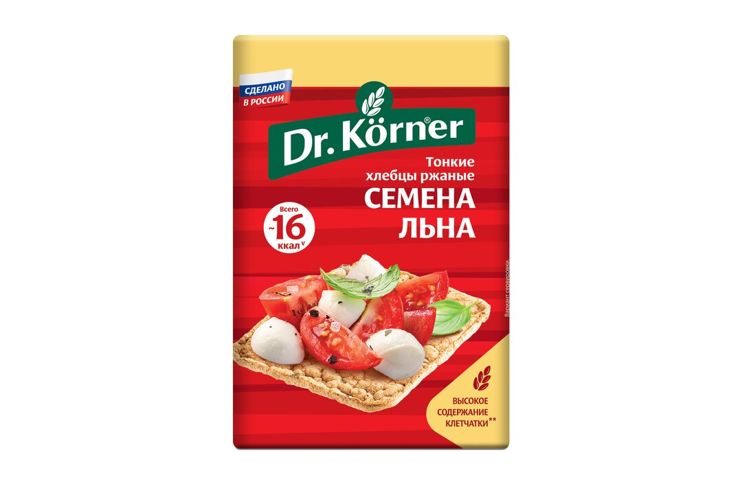 

Хлебцы ржаные Dr. Korner Семена льна 100 г