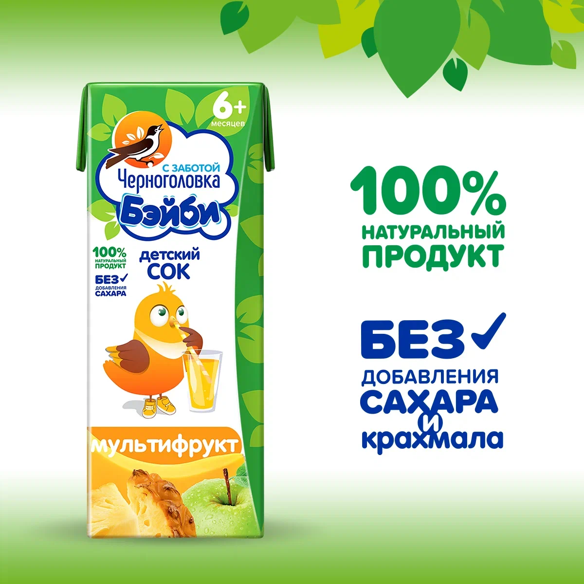 

Сок Черноголовка Бэйби Мультифрукт с мякотью с 6 месяцев 0,2 л