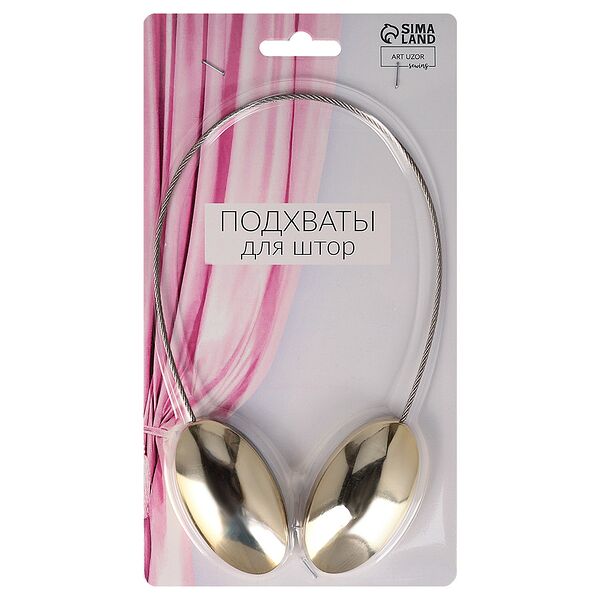 Подхват для штор Арт Узор, 6х3.5 см, золотой
