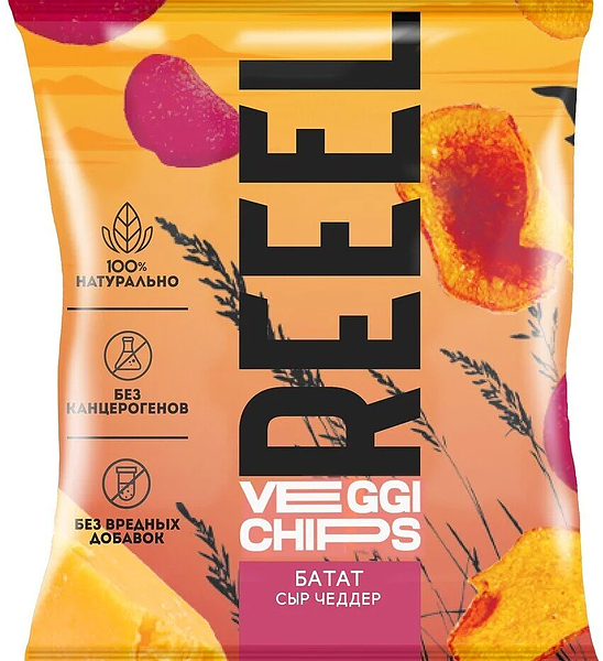 Чипсы овощные Reeel батат сыр чеддер натуральные, 30 г