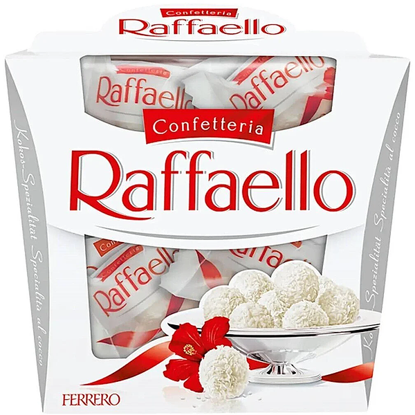 Конфеты Raffaello с цельным миндальным орехом в кокосовой обсыпке, 150 г