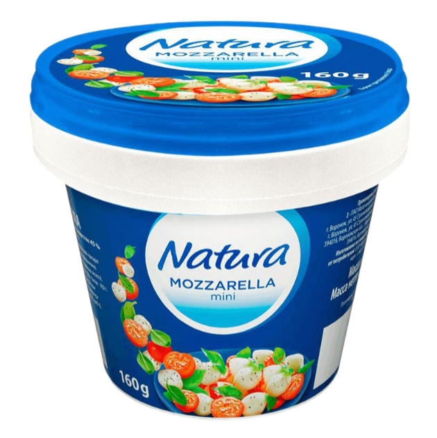 

Сыр моцарелла Natura мини рассольный 45% БЗМЖ 160 г