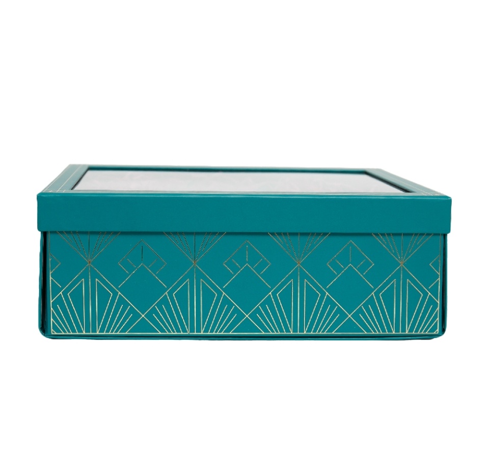 

Коробка подарочная «Азбука вкуса» всесезонная с окном 32х23х11 зеленая