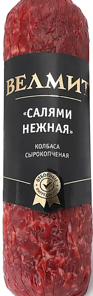 Колбаса сырокопченая Велмит Салями Нежная из мяса птицы 200 г