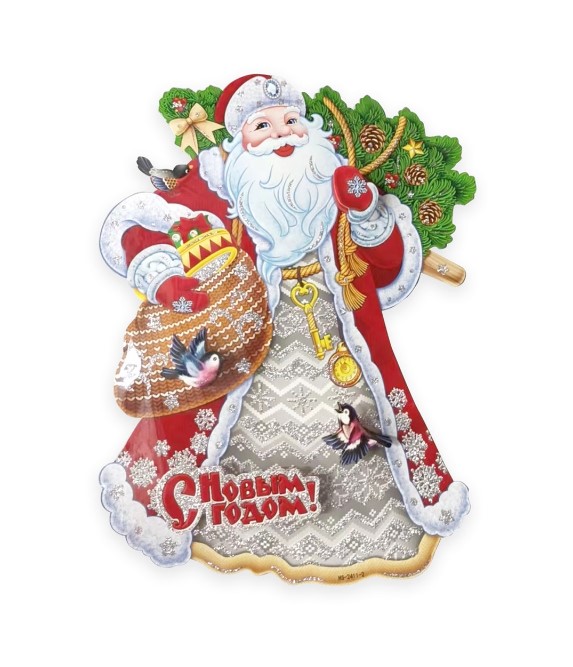 

Панно-наклейка B&H Дед Мороз с мешком подарков