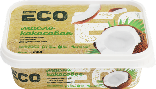 

Масло кокосовое ЛЕНТА ЕСО 99%, 200г