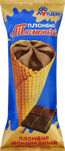 Мороженое Тюменский пломбир Пломбир шоколадный с наполнителем шоколадный топпинг 15% 90 г