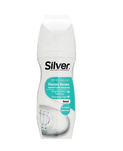 Kраска-реставратор Silver Ультра белая для обуви 75 мл