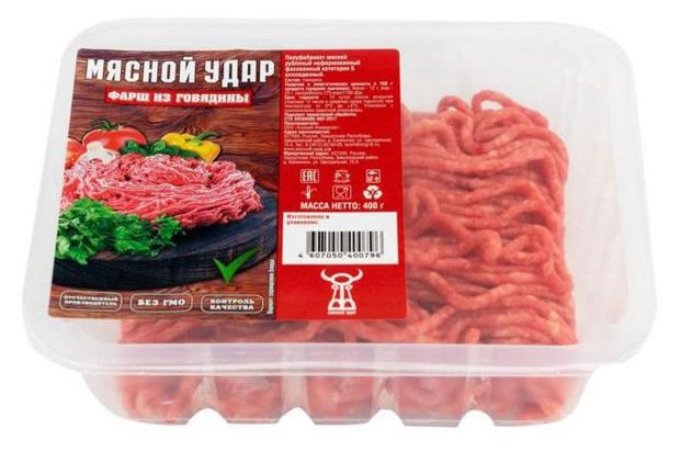 

Фарш из говядины МЯСНОЙ УДАР Постный