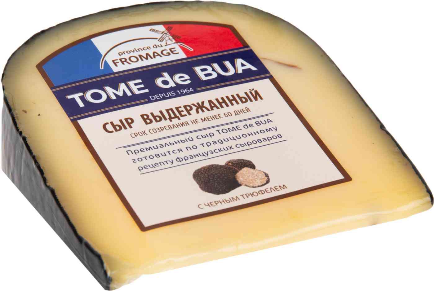 

Сыр полутвердый Province Du Fromage Tome de Bua с черным трюфелем 41% 200 г