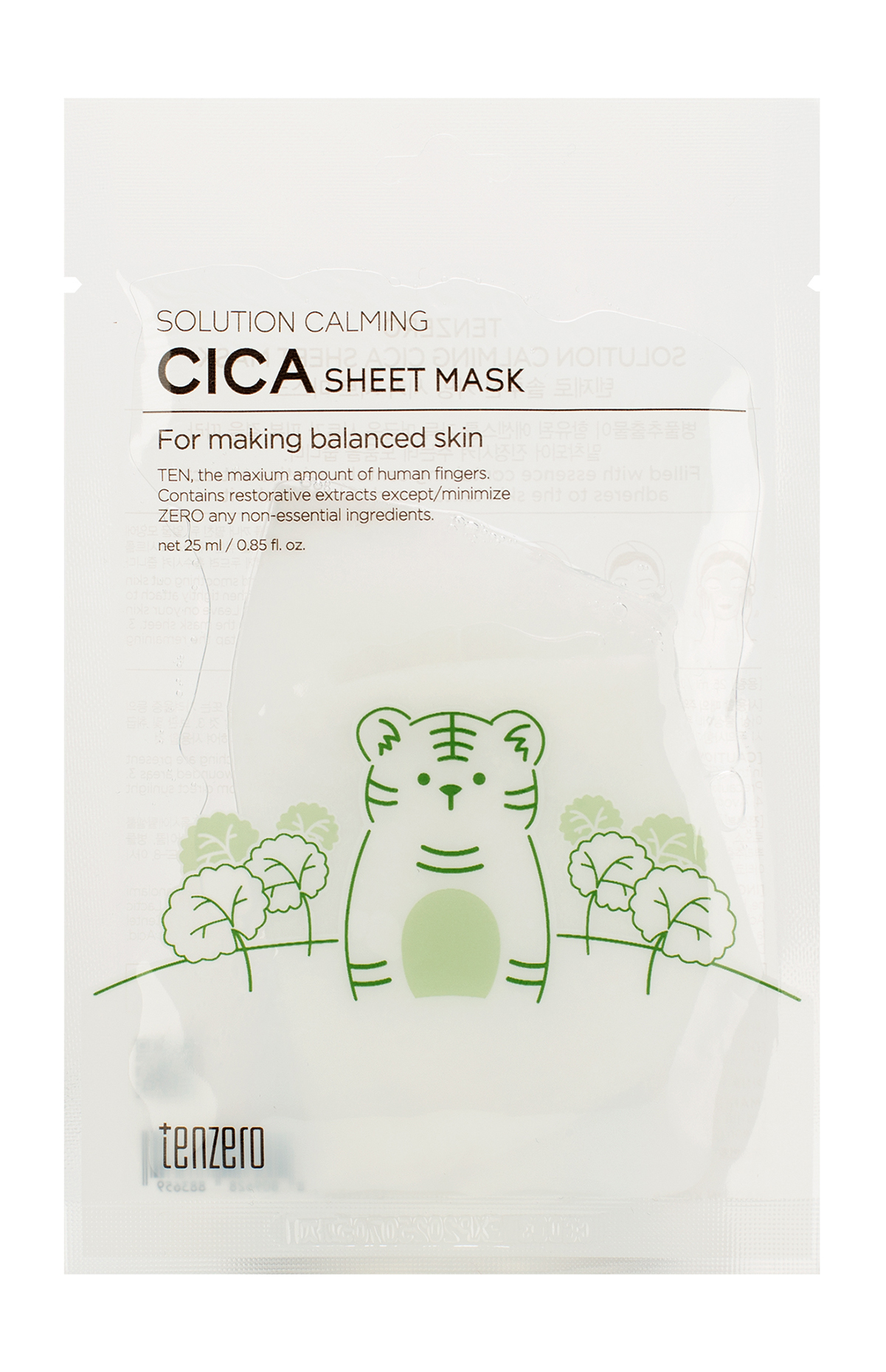 

Тканевая маска Tenzero Solution Calming Cica для лица восстанавливающая с экстрактом центеллы азиатской 25 мл