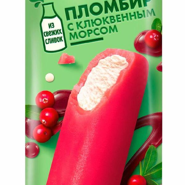 Мороженое пломбир 48 копеек с клюквенным морсом 12% 61 г