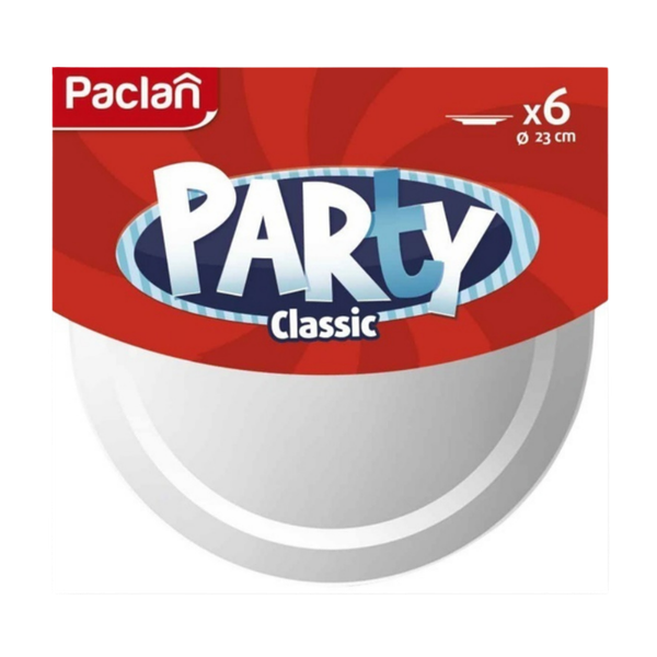 Тарелка Paclan Party пластиковая белая 230 мм 6 шт