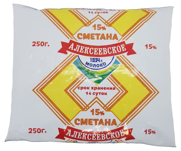 

Сметана Алексеевское молоко 15% 250 г