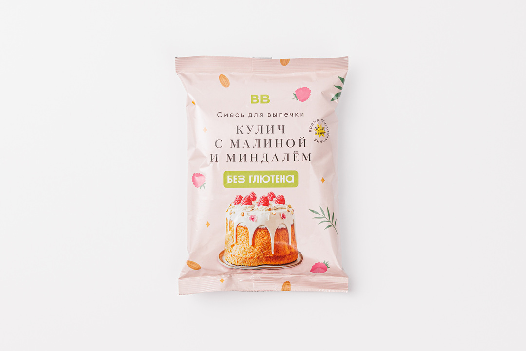 

Смесь для выпечки без глютена ВкусВилл Кулич с малиной и миндалем 250 г