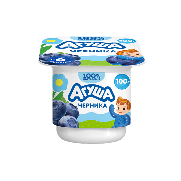 Творог детский фруктовый Агуша Черника с 6 месяцев 3.9% 100 г