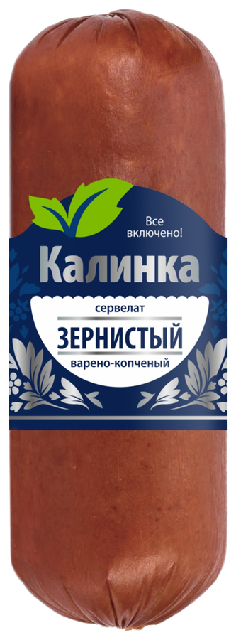 

Колбаса варено-копченая Калинка Сервелат Зернистый 330 г