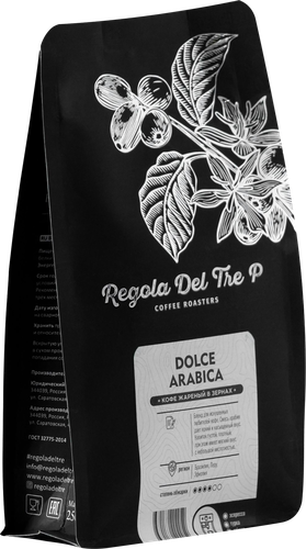 

Кофе зерновой Regola Del Tre P Dolce Arabica натуральный жареный 250 г