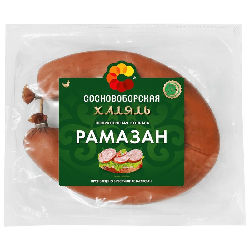 

Колбаса полукопченая Сосновоборская Рамазан Халяль 400 г