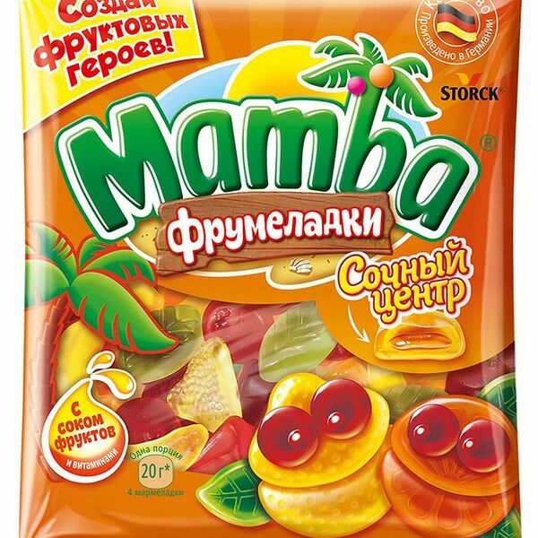 Мармелад жевательный Mamba Сочный Центр 140 г