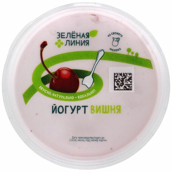 Йогурт Зеленая линия вишня 2.8% 315 г