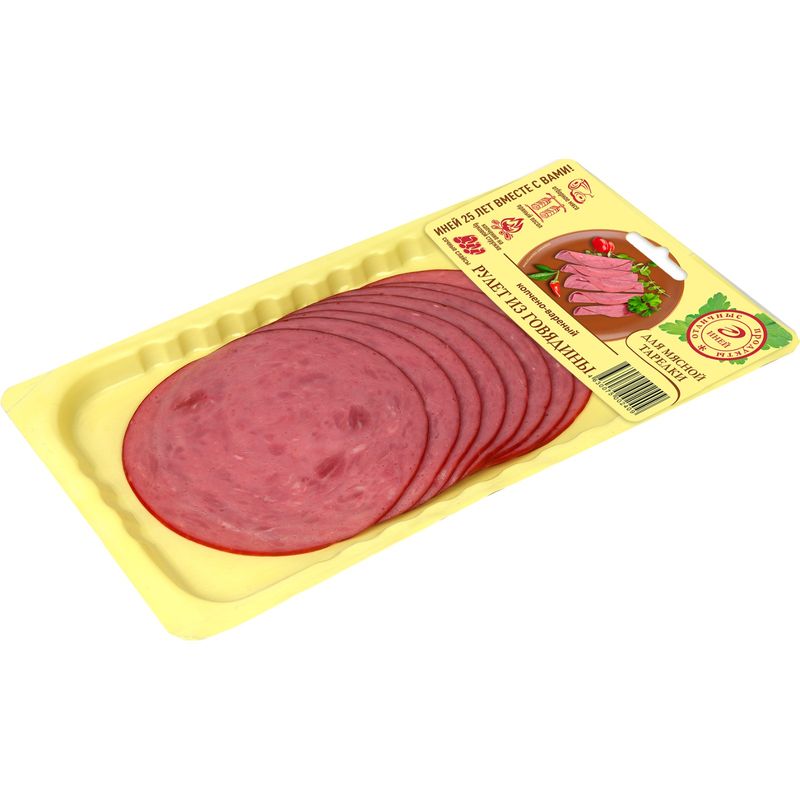 

Рулет из говядины Иней варено-копченый нарезка 80 г