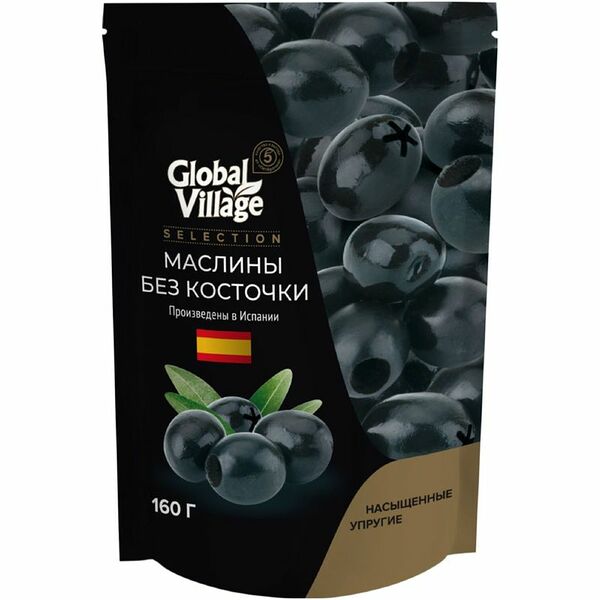 Маслины Global Village selection без косточки 160 г
