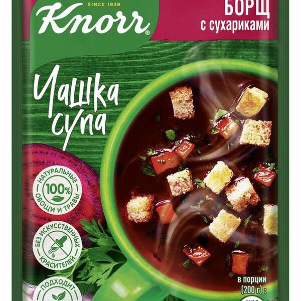 Борщ Knorr Чашка Супа с сухариками 14.8 г