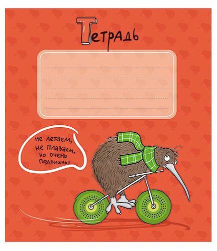 Тетрадь ПЗБМ А5 клетка киви-киви 18 листов в ассортименте