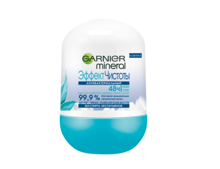 

Дезодорант-антиперспирант Garnier Mineral роликовый Антибактериальный эффект 48 ч 50 мл