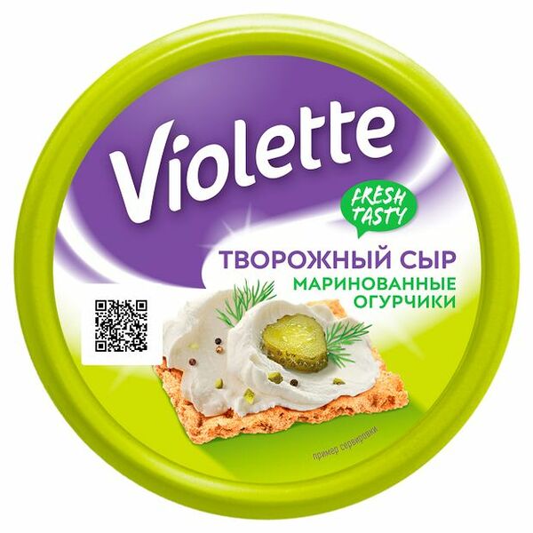 Сыр творожный Violette Маринованные огурчики 70% БЗМЖ 140 г