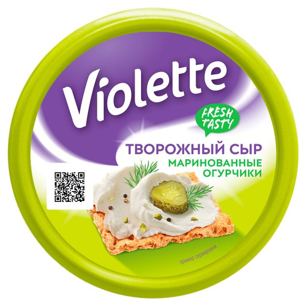 

Сыр творожный Violette Маринованные огурчики 70% БЗМЖ 140 г