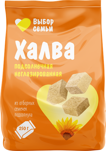 

Халва подсолнечная Выбор семьи неглазированная 250 г